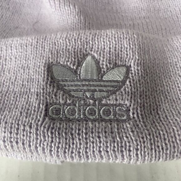 Adidas Originals Womens Beanie Trefoil Embroidered Beanie Purple Tint/White OS - Picture 4 of 5